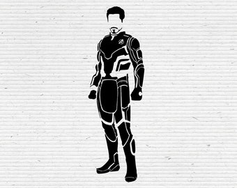 Iron Man Silhouette Digital Clipart, Printable, SVG Cut File, Editable Vector