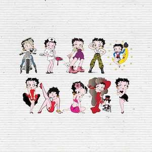 Betty Boop | Digital Clipart | EPS PNG JPG | Scrapbooking Cardmaking Decal Prints