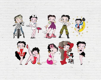 Betty Boop | Digital Clipart | EPS PNG JPG | Scrapbooking Cardmaking Decal Prints