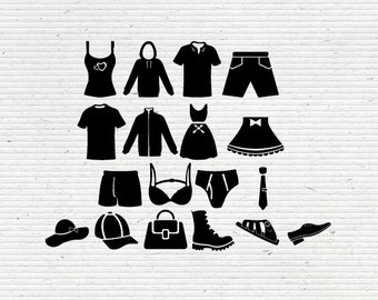 Clipart di grafica per abbigliamento: abbigliamento SVG, EPS, PNG - Cricut e Silhouette (download digitale)