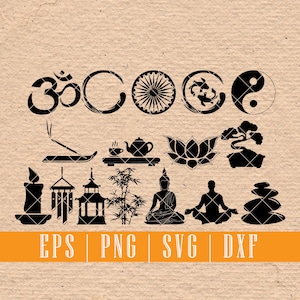 Zen and Meditation Silhouette SVG EPS PNG for Silhouette Studio & Cricut Instant Download
