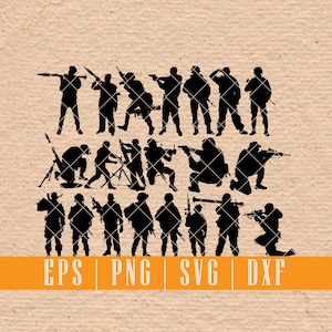 Military Men Graphics | SVG EPS PNG | Ideal for Bullet Journaling, Scrapbooking and Cardmaking
