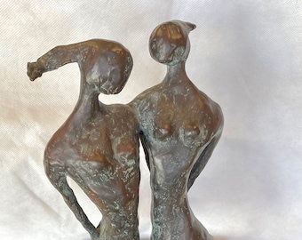 Don Wilks Bronze Sculpture Sisters 2 women
