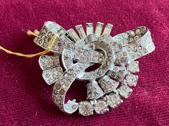 Vintage Mazer Rhinestone Brooch - image 1