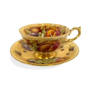 Aynsley Orchard Gold Teacup and Saucer