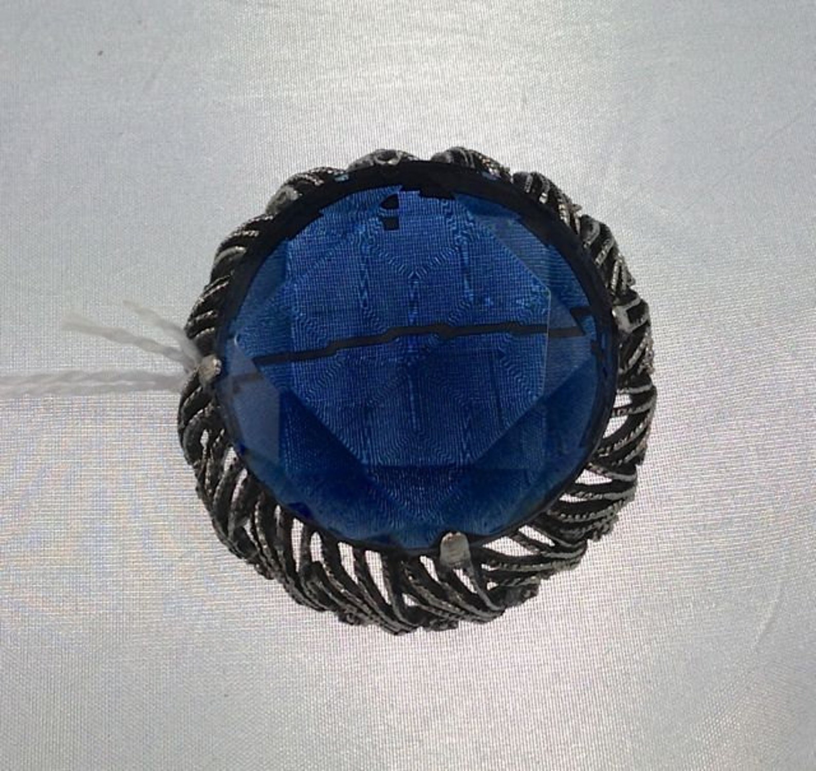BSK Fashion Brooch With Big Blue Stone Costume Jewelry Pin Etsy