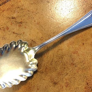 WHITING Bead Sterling Silver Serving Spoon FREE SHIPPING Berry/ Casserole