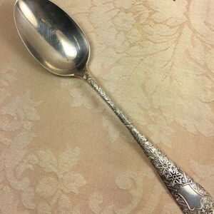 WHITING ANTIQUE CHASED Sterling Silver Table Spoon