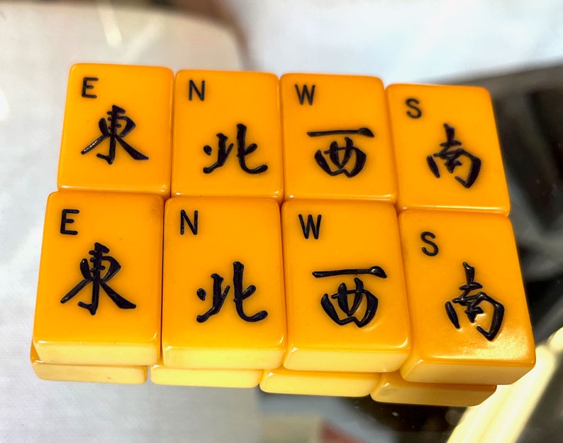 Tuiles De Mahjong Vintage Bakélite, Jeu De Vent (ensemble Non Complet)