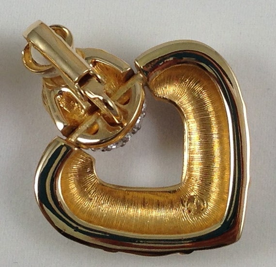 SWAROVSKI Crystal Heart Earrings Clip On Heart Sh… - image 4