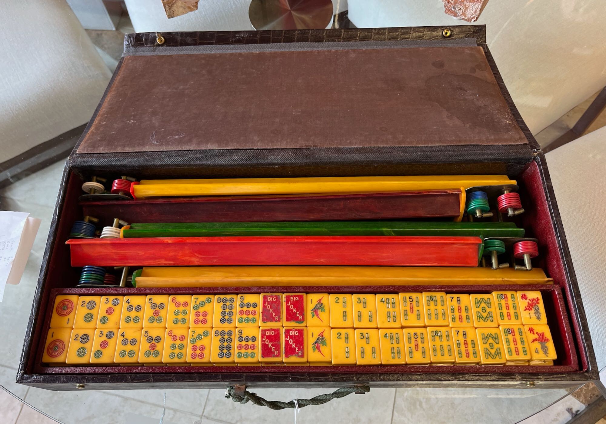 50's vintage/bakelite mah jong tiles
