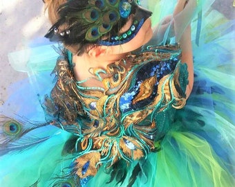 Peacock costume girls or adult peacock tutu with mask and wand and gorgeous overlay choose set options kids halloween costume KIDS or ADULT