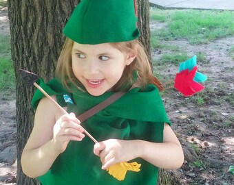 Peter Pan Costume Hat Green Felt With 