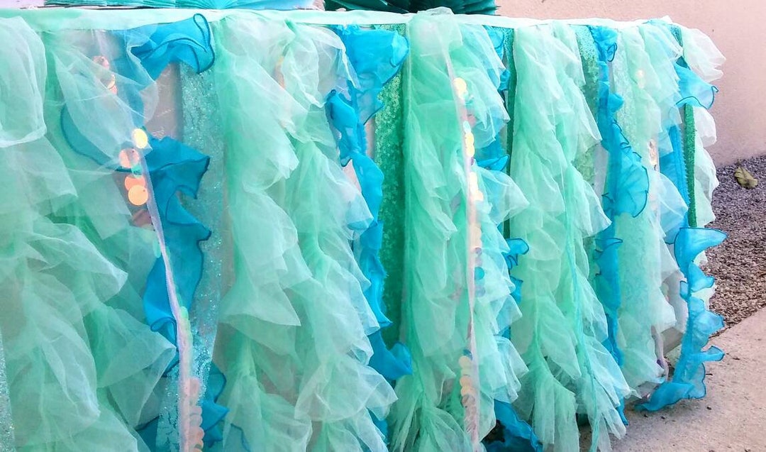 Under the Sea Table Skirt With HIGH QUALITY Fabric Trims Lace - Etsy