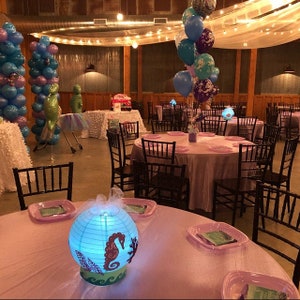 Under the Sea table centerpiece with fish and seahorse for Octonauts party, Little Mermaid birthday, beach wedding, beach centerpiece image 2