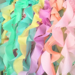 Pastel ruffle table skirt / donut birthday party / unicorn table decor / ice cream birthday / curly willow table skirt / Llama backdrop