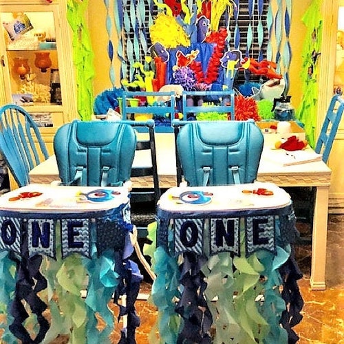 Under the Sea High Chair Banner Underwater Baby Shower Boy Etsy