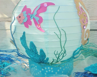 Under the Sea table centerpiece with fish and seahorse for Octonauts party, Little Mermaid birthday, beach wedding, beach centerpiece