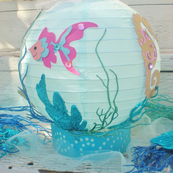 Under the Sea table centerpiece with fish and seahorse for Octonauts party, Little Mermaid birthday, beach wedding, beach centerpiece