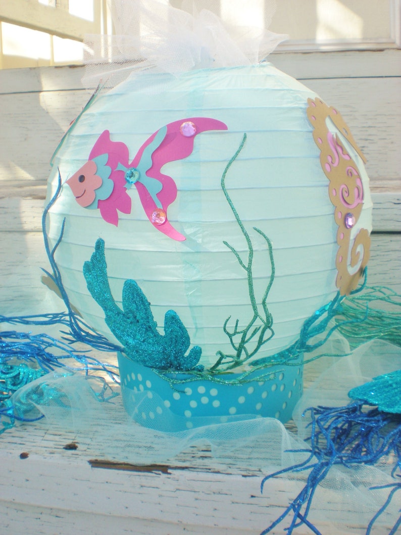 Under the Sea table centerpiece with fish and seahorse for Octonauts party, Little Mermaid birthday, beach wedding, beach centerpiece image 1