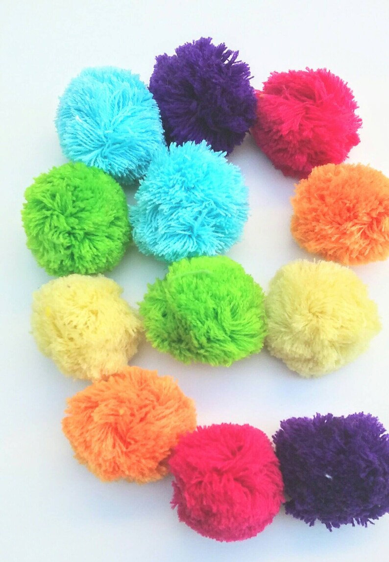 Rainbow Pom Pom Garland LARGE 6cm Pom Poms Custom Colors Etsy