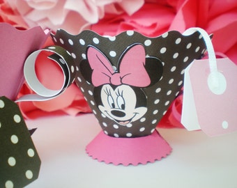 Minnie Mouse favors, teacups, set of 10, Minnie Mouse party favors
