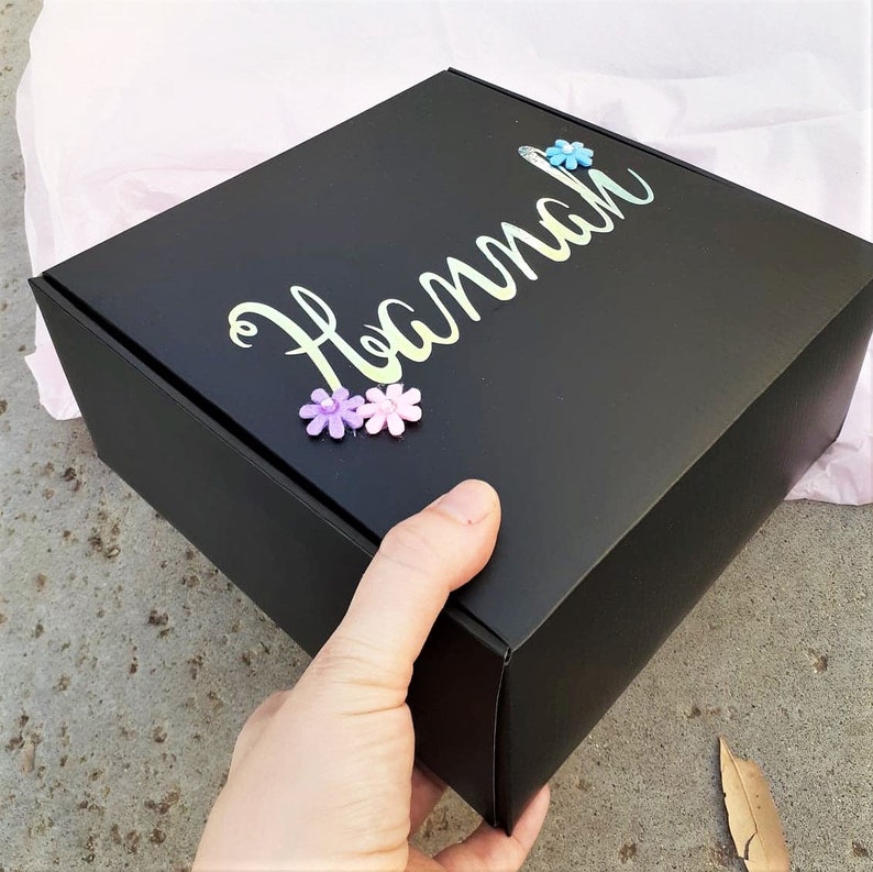 Tween girl gifts box Personalized notebook, fuzzy pencil case, pom pom, Giant swirl lollipop, jewelry making kit, stickers journal set image 4
