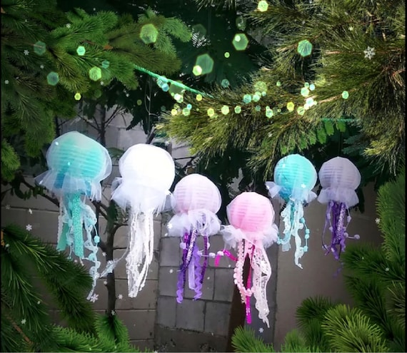 Mini Jellyfish Lanterns Set Under the Sea Party or Mermaid Party Use as  Under the Sea Ornaments or Jellyfish Garland Pink Purple White Aqua -   Sweden