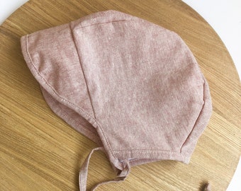 Berry Linen and Cotton Baby Bonnet | Vintage Brim | Handmade Bonnets | Spring and Summer Bonnet | Baby and Toddler Bonnets