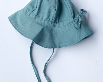 Linen Summer Hat | Cambridge Hat | Summer hat | Brimmed | Handmade Bonnet | Spring and Summer Hat | Baby Toddler Child Sun hat