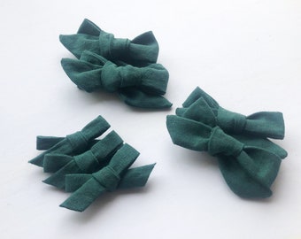 Girls School Hair Bows Multiple styles | Clip or tie | School Collection | Royal Blue hair Bow | Red hair Bow | Green hair bow