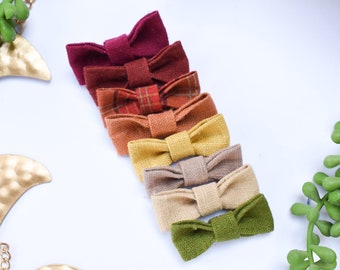 Girls Autumn Fall Hair Bows Baby Style | Clip, band or tie | Autumn Collection | Ginger hair Bow | Gold hair Bow | Rust hair bow