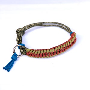Adjustable Rope Dog Collar Braided Paracord Overlay
