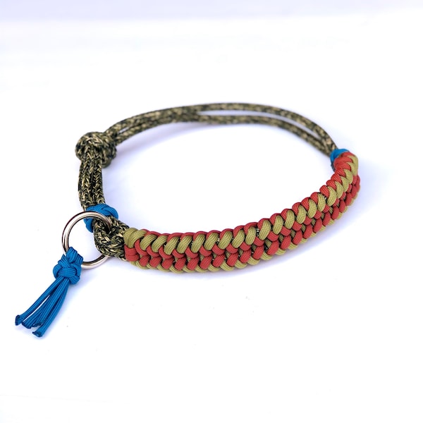 Ajustable cuerda perro collar trenzado paracord superposición