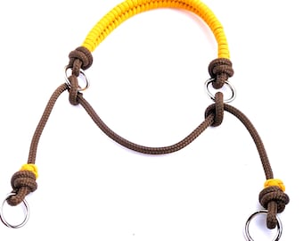 Knotted Soft Sidepull Hackamore Bitless Riding Attachment- Woven Paracord Overlay