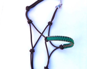 Knotted Rope Adjustable Dog Harness- Zigzag Paracord Overlay
