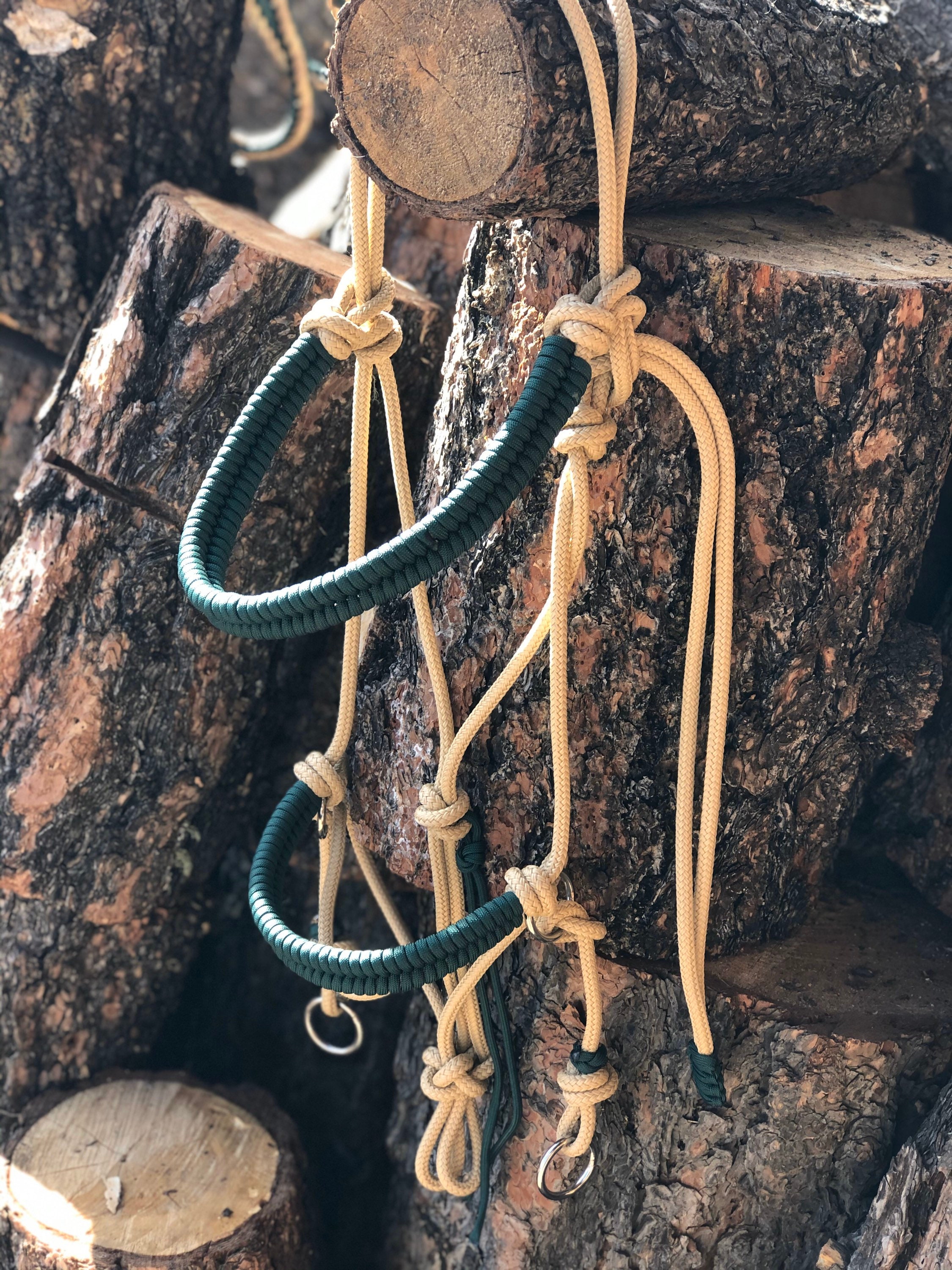 Bit Less Rope Halter Soft Rope Halter Bitless Bridle Hackamore- Woven Paracord Overlay - Etsy