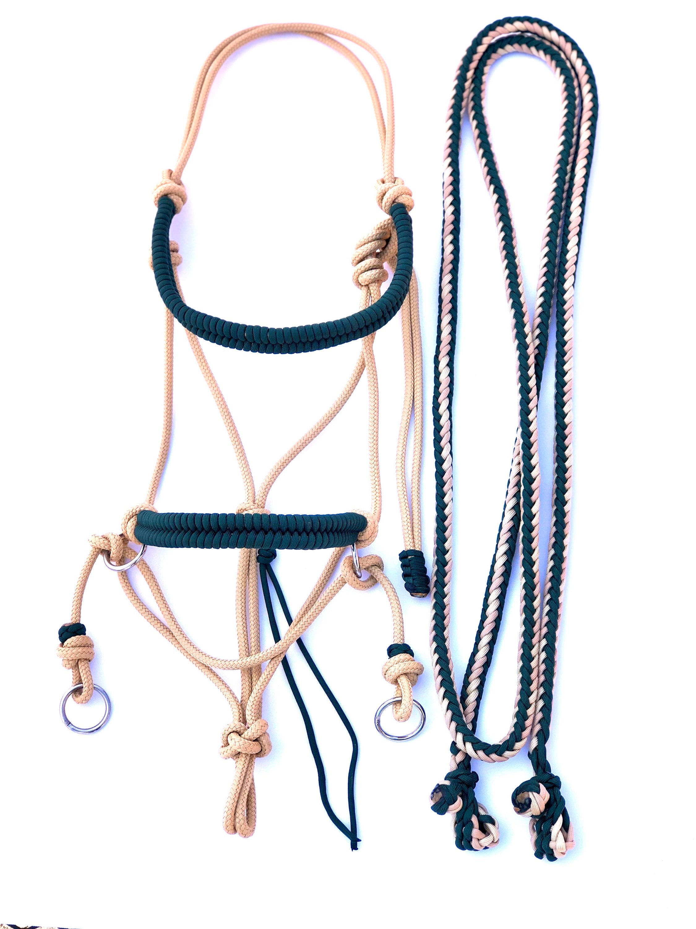 Bit Less Rope Halter Soft Rope Halter Bitless Bridle Hackamore- Woven Paracord Overlay - Etsy