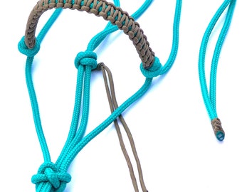 Soft Rope Halter-Zigzag Paracord Overlay- Horse Training Halter