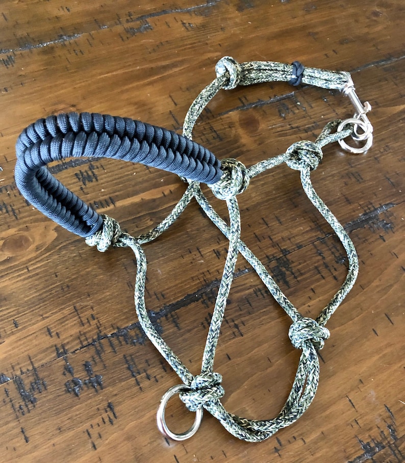 Knotted Rope Adjustable Dog Harness Woven Paracord Overlay Etsy