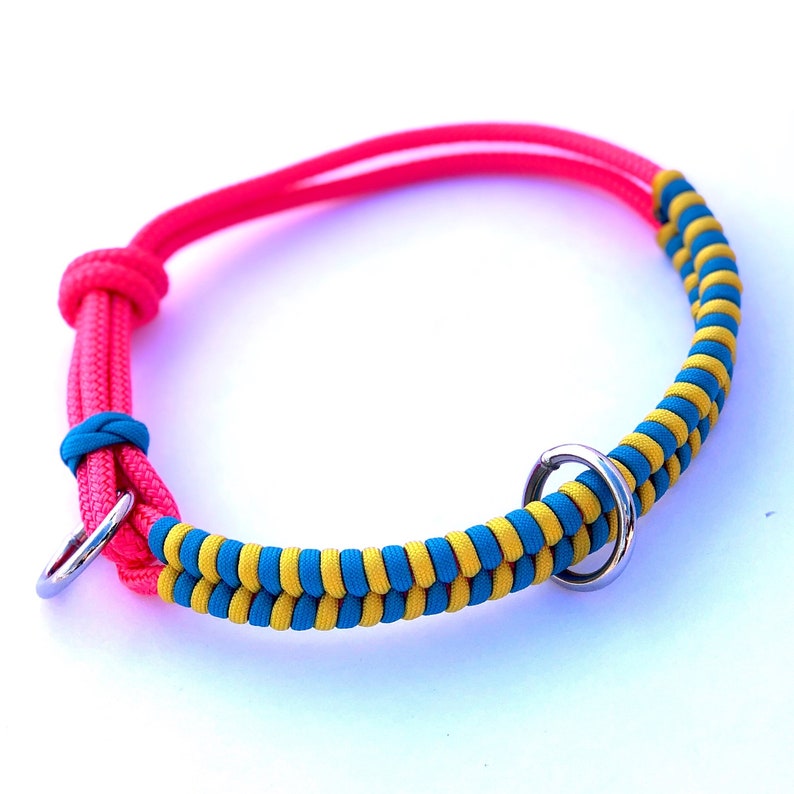 Adjustable Rope Dog Collar Woven Paracord Overlay Etsy