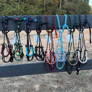 Bit Less Rope Halter Custom Rope Halter Bitless Bridle: Woven Paracord Noseband, Natural ...