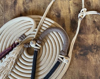 Complete Custom Rope Hackamore Set | Bosal + Mecate Reins + Bosal Hanger | Choose Colors & Sizing