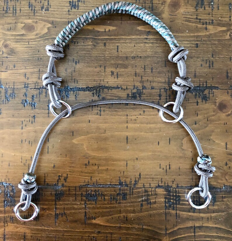Knotted Stiff Rope Chin Slip Hackamore Bitless Riding Etsy