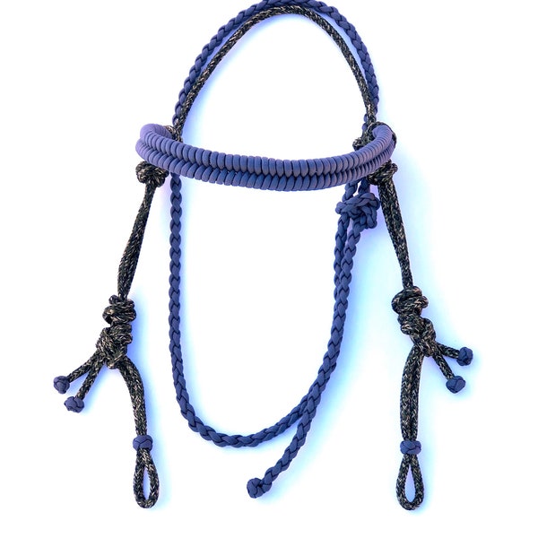 Knotted Rope Headstall- Woven Paracord overlay