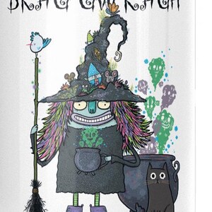 Hexengebräu - Kernewek Becher / Doppelseitiges kornisches Hexen- und Katzendesign