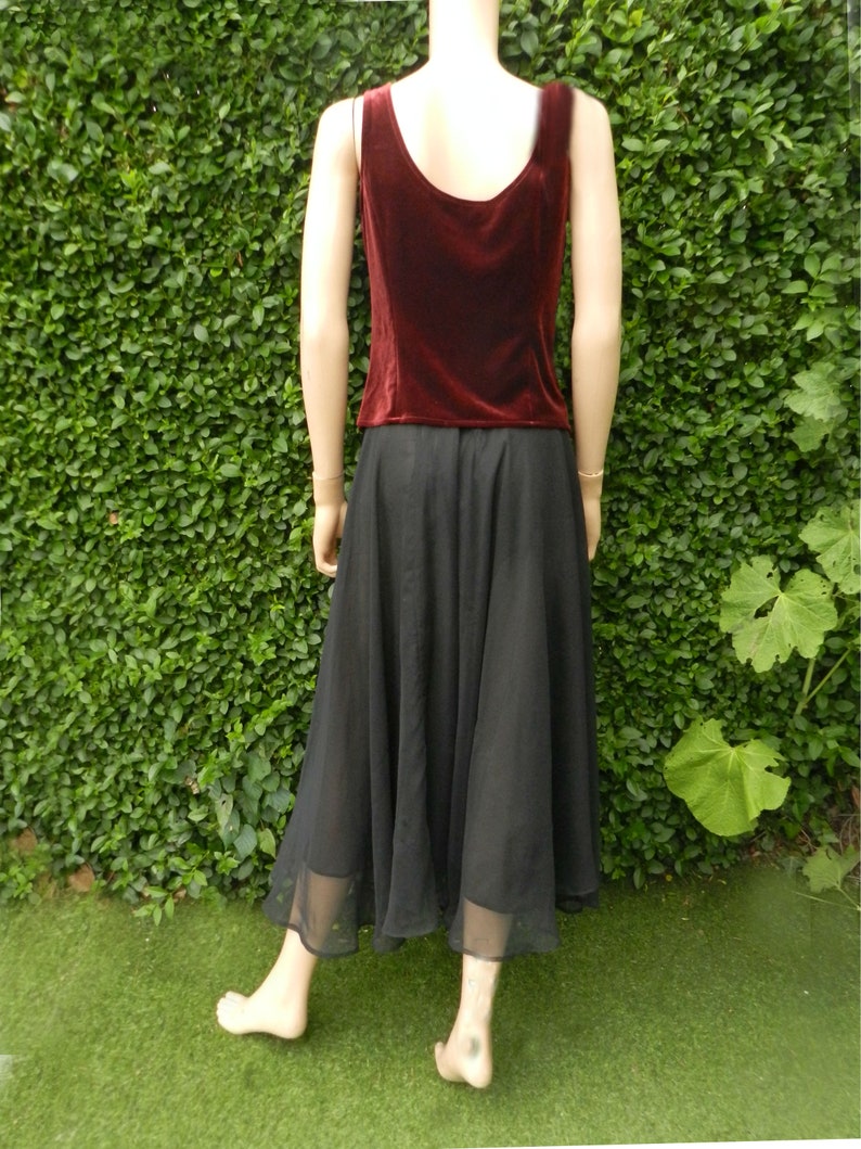 Autograph Beautiful Rich Red Wine Velvet Embellished Top Appliqu\u00e9 Flowers Embroidery Evening Top Or Over Blouse.
