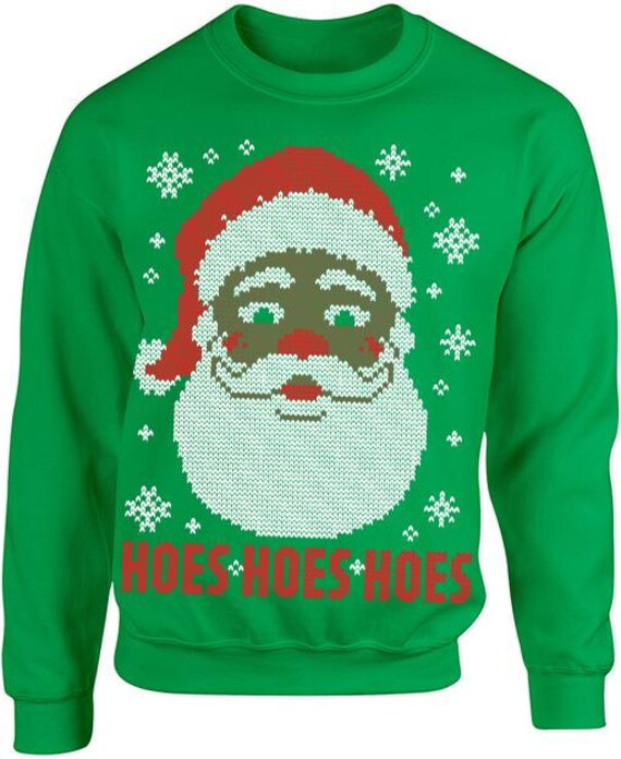 black santa ugly christmas sweater