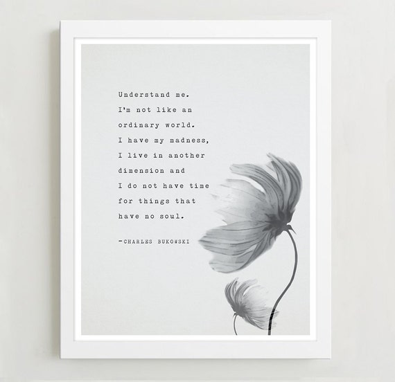 Charles Bukowski Zitat Print Ich Keine Zeit Für Dinge Ohne Etsy