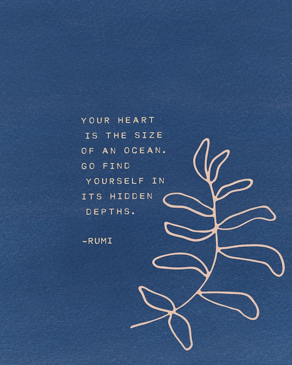 Citation De Rumi Votre Cœur Est De La Taille Dun Ocean Etsy Canada